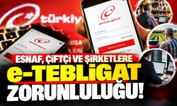 Esnaf, çiftçi ve şirketlere e-Tebligat zorunluluğu!