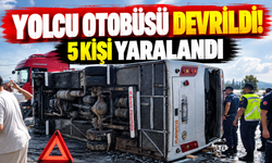 Bir yolcu otobüsü daha! Kavşakta devrildi 5 yaralı...