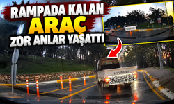 Rampada kalan araç zor anlar yaşattı