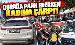 Durakta bekleyen kadına park ederken çarptı!