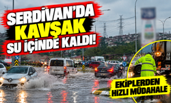 Serdivan'daki su taşkınına ekiplerden müdahale!