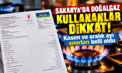 Sakarya'da doğalgaz kullananlar dikkat! Kasım ve aralık ayı sınırları belli oldu