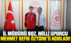 İl Müdürü Boz, millî sporcu Mehmet Refik Öztürk'ü ağırladı!