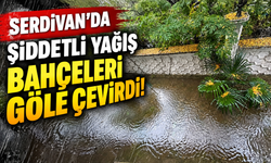 Serdivan'da şiddetli yağış bahçeleri göle çevirdi!