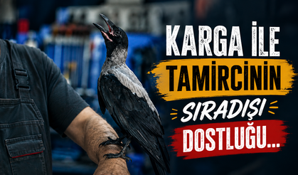 Karga ile tamircinin sıradışı dostluğu...