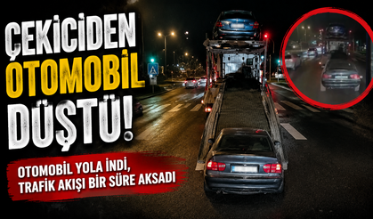 Seyir Halindeki Çekiciden Otomobil Yola Düştü