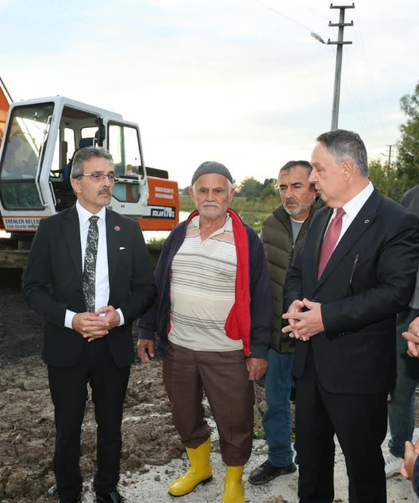 Başkan Dinç selden etkilenen Hasanbey Mahallesi'nde