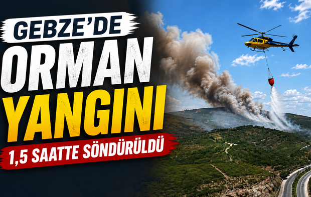Gebze’de Orman Yangını 1,5 Saatte Söndürüldü