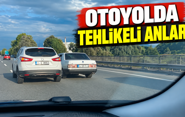 Anadolu Otoyolu’nda tehlikeli sürüş kamerada