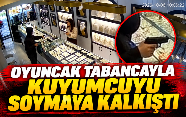 Oyuncak tabancayla kuyumcuyu soymaya kalkıştı