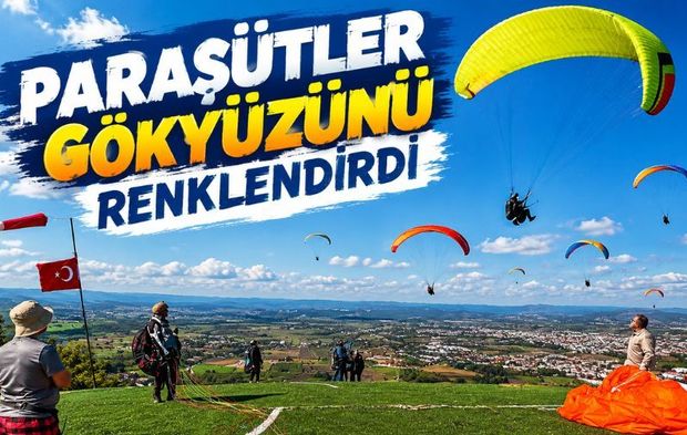 Paraşütler gökyüzünü renklendirdi