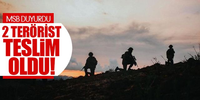 MSB duyurdu: 2 terörist teslim oldu