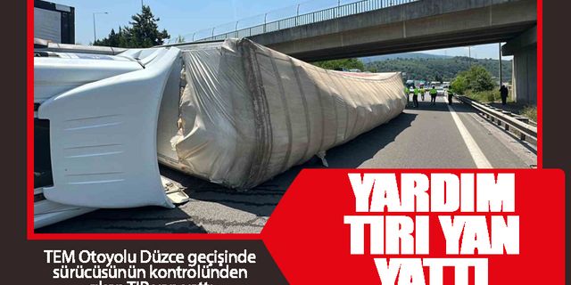 Yardım tırı kaza yaptı