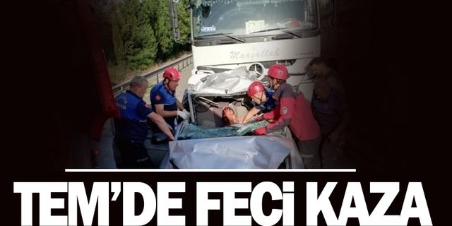 TEM'de feci kaza meydana geldi!