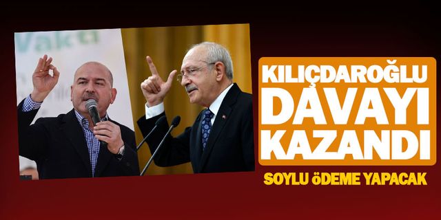 Soylu, Kılıçdaroğlu'na 40 bin lira tazminat ödeyecek