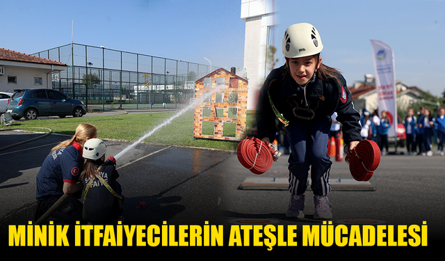 Minik itfaiyecilerin ateşle mücadelesi