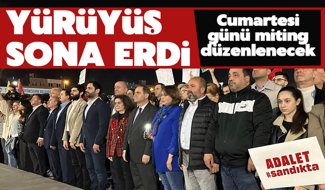 Sakarya'da yürüyüş sona erdi