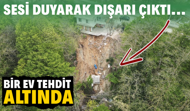 Karasu'da toprak kayması: Bir ev tehdit altında