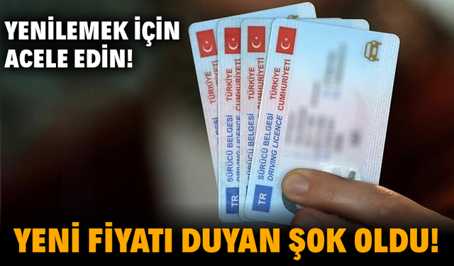 Ehliyet yenileme ücreti 7 bin 438 lira olacak