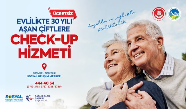 Evlilikte 30 yılı aşan çiftlere ücretsiz check-up
