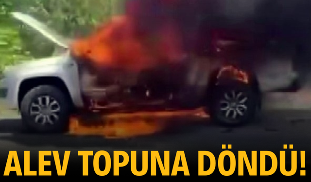 Alev topuna dönen araç kullanılamaz hale geldi