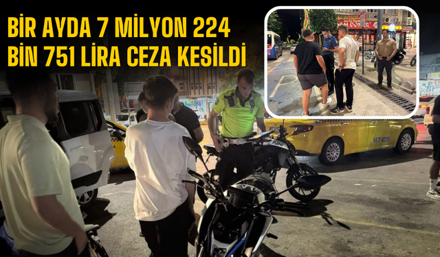Bir ayda 7 milyon 224 bin 751 lira ceza kesildi