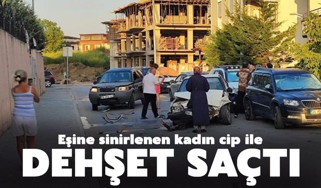 Eşine sinirlenen kadın d*hşet saçtı!