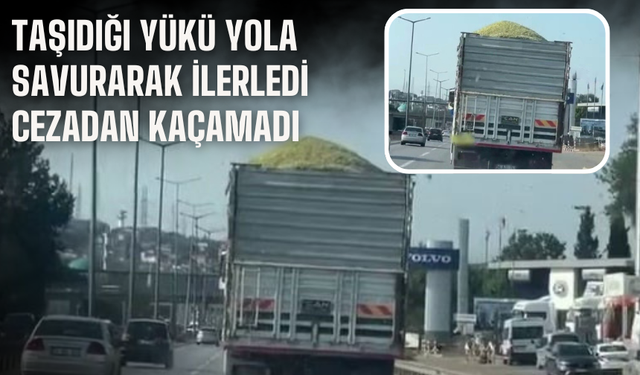 Taşıdığı yükü yola savurarak ilerledi: Cezadan kaçamadı