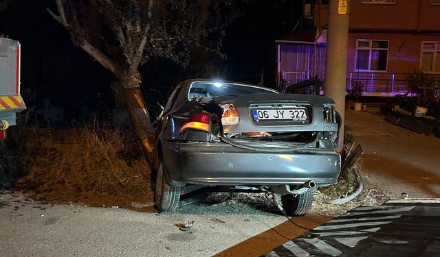 Bolu’da Alkollü Sürücü Ağaca Çarptı: 2 Yaralı