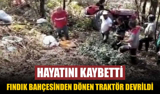Fındık Bahçesinden Dönen Traktör Devrildi: Sürücü Hayatını Kaybetti