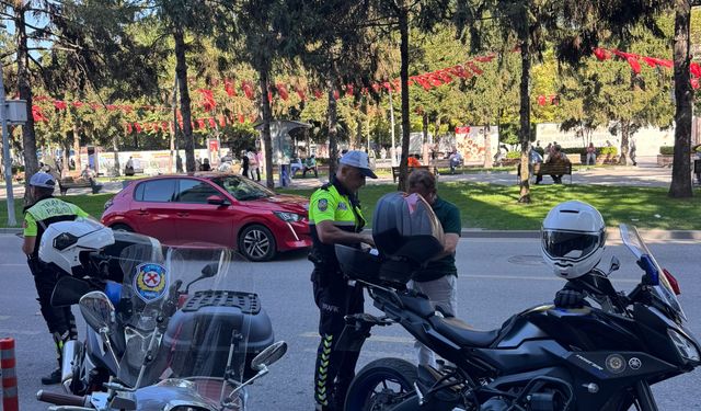 Atatürk Bulvarı’nda Motorbisiklet Denetimi