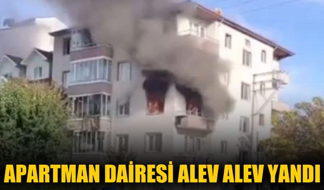 Apartman dairesi alev alev yandı