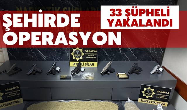 Şehirde operasyon: 33 şüpheli yakalandı