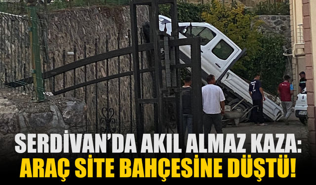 Serdivan’da Akıl Almaz Kaza: Araç Site Bahçesine Düştü