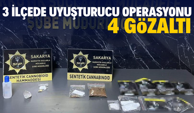 3 ilçede uyuşturucu operasyonu: 4 gözaltı