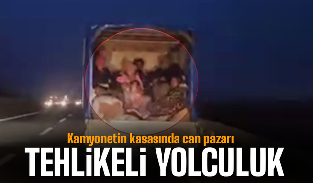 Kamyonetin kasasında can pazarı