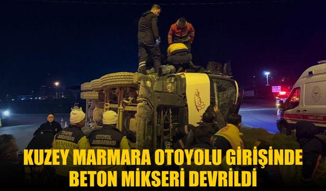 Kocaeli’de Beton Mikseri Devrildi: 2 Kişi Yaralandı