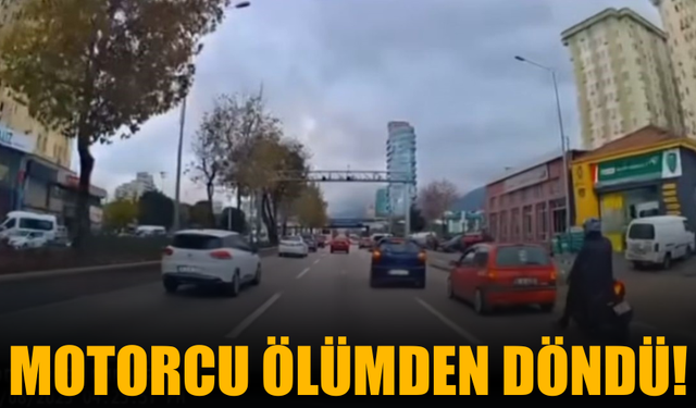 Motorcu ölümden döndü!