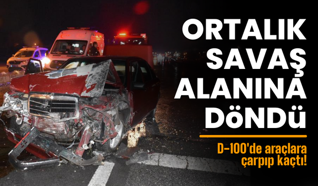 Hendek’te D-100 Karayolunda Kaza: 2 Yaralı, Sürücü Kaçtı