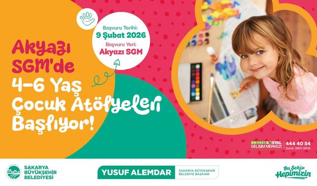 Büyükşehir’den Miniklere Özel İlk Adım: Akyazı SGM’de 4-6 Yaş Çocuk Atölyeleri Başlıyor