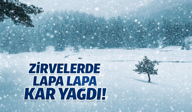 Zirvelerde lapa lapa kar yağdı!