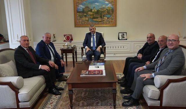 Edirne Valisi Sezer, Erzurum Dostluk Grubu Derneği yönetimini kabul etti