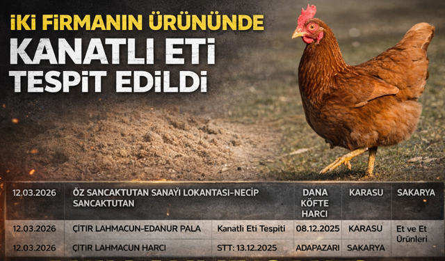 Sakarya’da Hileli Gıda Alarmı: Üç İşletme Bakanlığın Listesinde