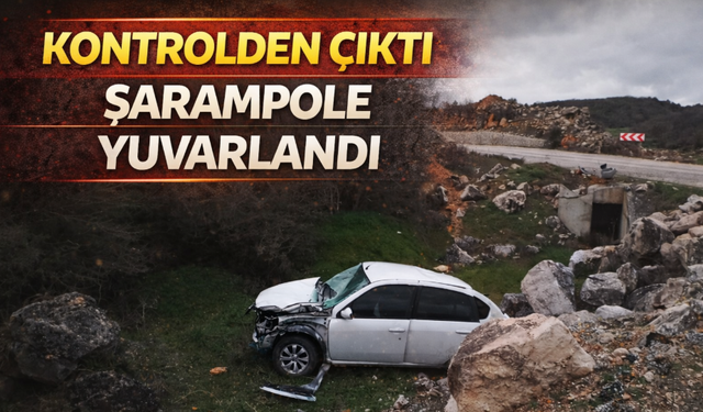 Otomobil Şarampole Uçtu, Sürücü Yaralandı