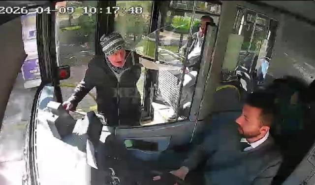 Otobüs şoförünün örnek davranışı kamerada