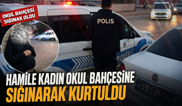 Şiddete uğrayan hamile kadın okul bahçesine sığındı