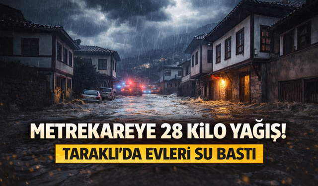 Taraklı'da evleri su bastı!