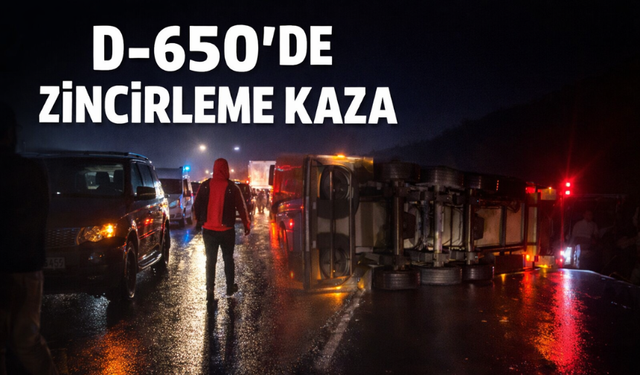 D-650'de zincirleme kaza