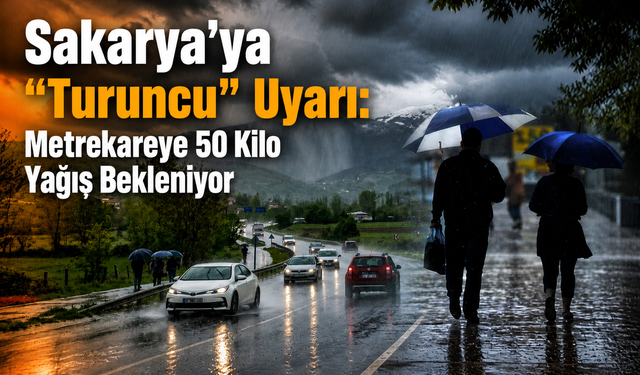 Sakarya’ya “Turuncu” Uyarı: Metrekareye 50 Kilo Yağış Bekleniyor