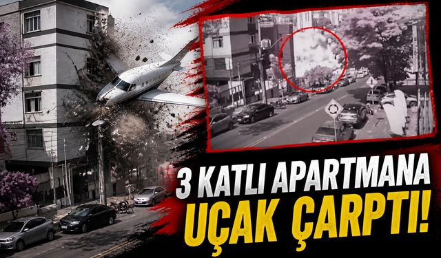 3 katlı apartmana uçak çarptı! Ölüler var